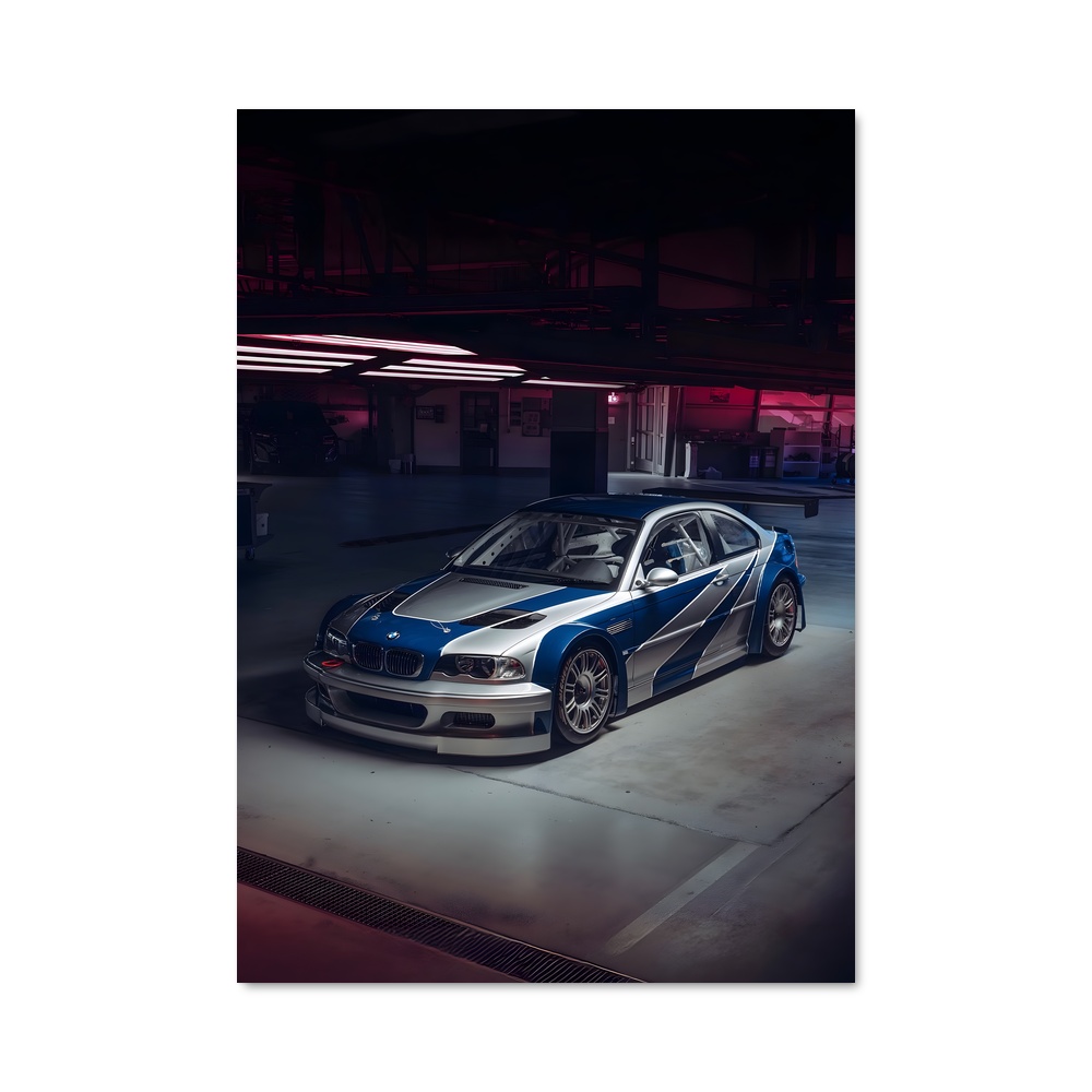 Poster Garage Bleu